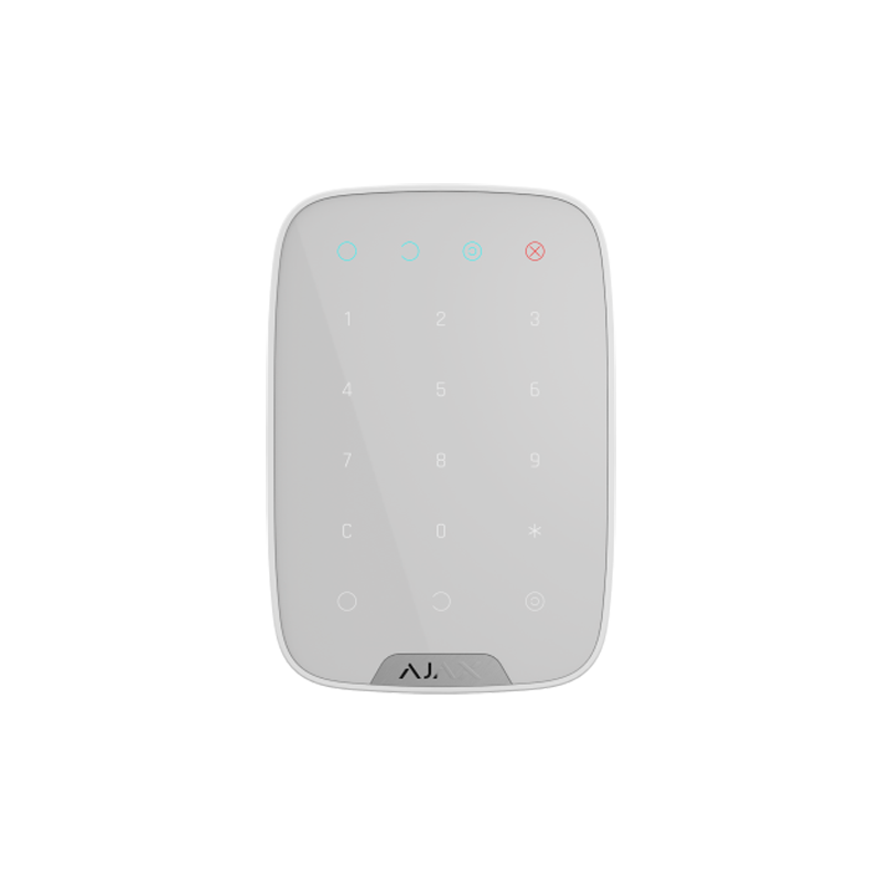 Clavier Blanc Tactile AJAX sans fil avec prise en charge des cartes et des porte-clés sans contact AJ-KEYPAD-W
