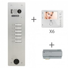 Kit Vidéo Alu 1R 6 BP 2 Voice Programmé URMET KV83/106