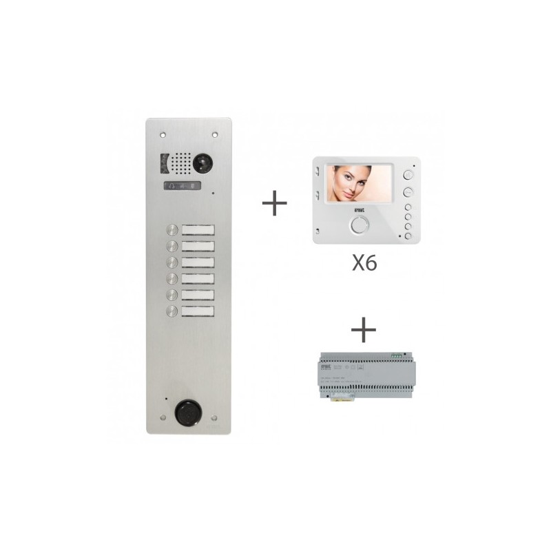 Kit Vidéo Alu 1R 6 BP 2 Voice Programmé URMET KV83/106