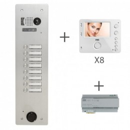 Kit Vidéo Alu 1R 8 BP 2 Voice Programmé URMET KV83/108