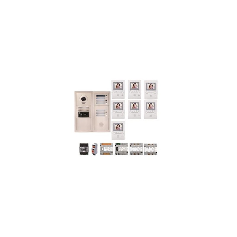 Pack vidéo GTBV7E 7 boutons avec 7 moniteurs GT1M3 programmés Aipho...