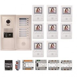 Pack vidéo GTBV8E 8 boutons avec 8 moniteurs GT1M3 programmés Aiphone