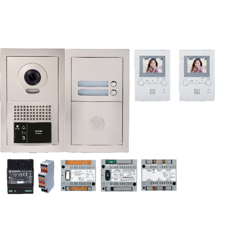 Pack vidéo 2 BP avec 2 moniteurs GT1M3 programmés Aiphone AIP-GTBV2E