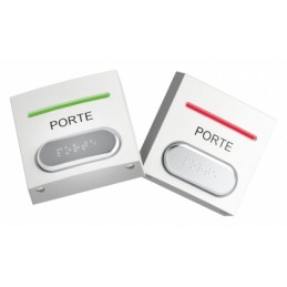 Bouton poussoir ABS NO+NC + Leds rouge et verte lettrage braille PBAL2