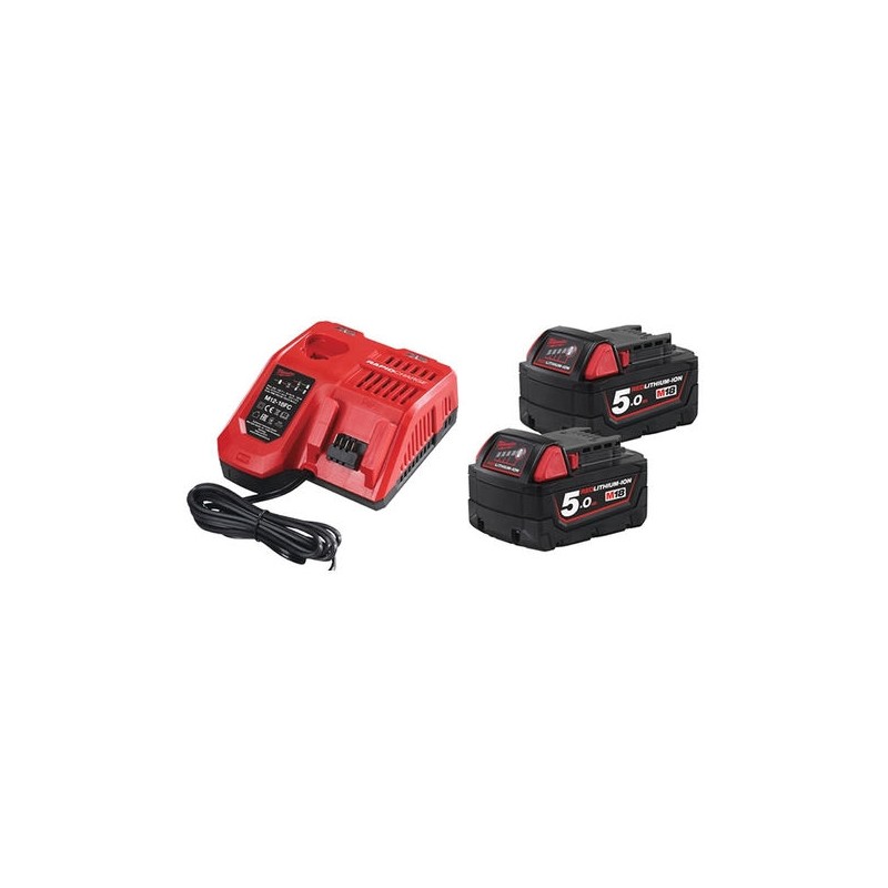 PACK NRJ 18V avec 2 Batteries Red Lihitum 18V 5Ah chargeur rapide M...