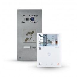 Kit Vidéo Mini HF- Wi Fi ET Platine 1 Bouton BM Intégrée Comelit 8601