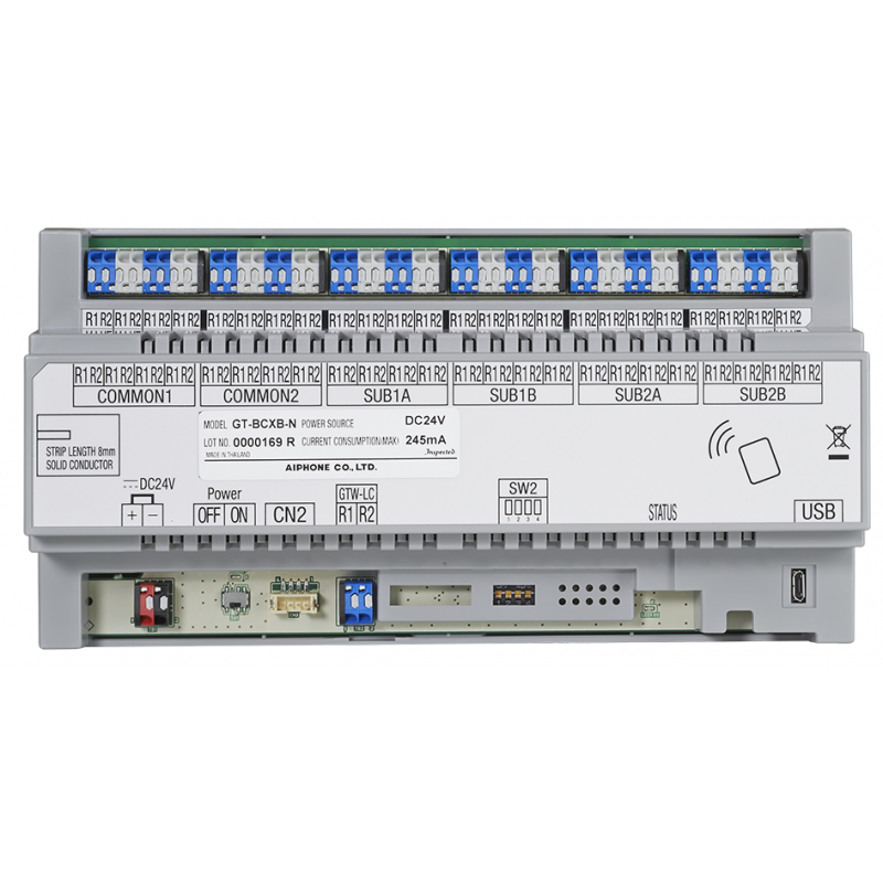 Centrale audio Aiphone avec lecteur NFC pour système étendu GT vers...
