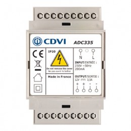 Alimentation à découpage 3,5 A - 12V DC - Rail DIN - CDVI ADC335