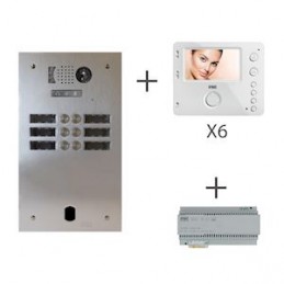 Kit Video Alu 2R 6 Bp 2 Voice Programmé KV83/206 Urmet