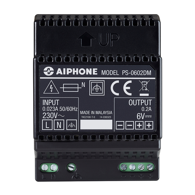 Alimentation 230 Vac / 6 Vcc - 0,2 A Aiphone Pour LEM / LEF PS0602DM