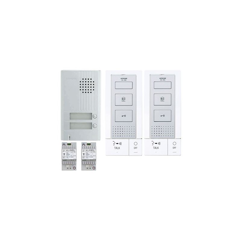 Kit audio platine alu saillie 2 BP 2 postes audio mains libres Aiphone KITDB 2