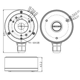 Support IP Cam Jonction Noir Hikvision DS-1280ZJ-XSB