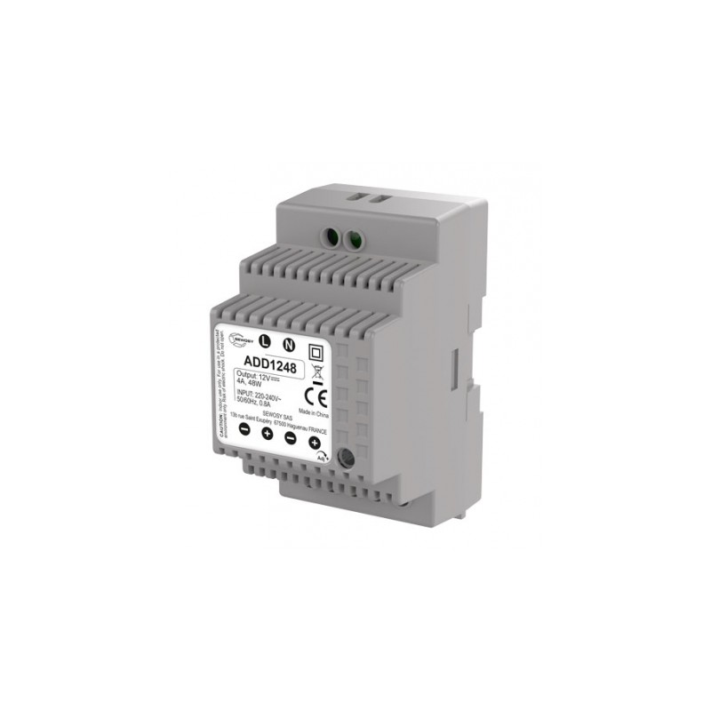 Alimentation sur rail DIN 230V AC / 12V DC / 48W - 4A SEWOSY  ADD1248