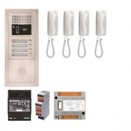 Pack audio pour 4 logements encastré avec 4 combinés Aiphone GTBA4E