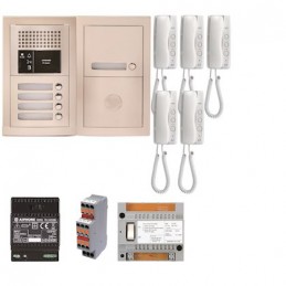 Pack audio pour 5 logements encastré avec 5 combinés Aiphone GTBA5E