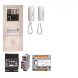 PACK AUDIO POUR 2 LOGEMENTS ENCASTRÉ AVEC 2 COMBINÉS AIPHONE GTBA2E