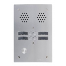 Platine  Alu 6 mm Interphone 2 Rangées 4 Boutons D'appels URMET 7772/4