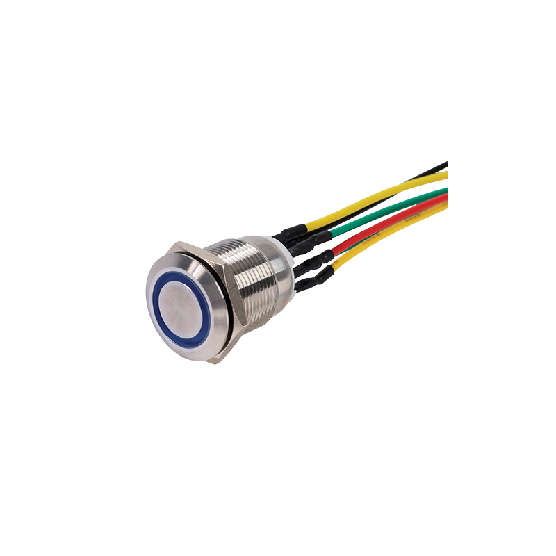 Bouton poussoir INOX 19 mm NO+NC 6 fils soudés Sewosy PB19NO+NC B12...